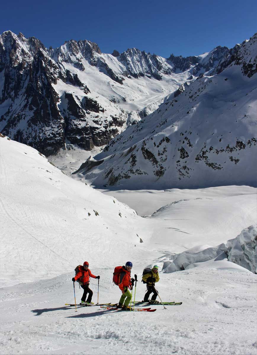 Traversata del Monte Bianco, Vallèe Blanche con gli sci